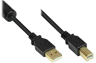 Kable USB - Good Connections 2510  025 port USB 2.0 wtyczka A na wtyk B, 0,25 m Szary/kabel do drukarki, czarny 1,00 m GC-M0080 - miniaturka - grafika 1