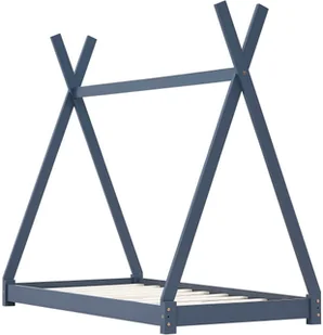 vidaXL Rama łóżka dziecięcego, szara, lite drewno sosnowe, 70 x 140 cm vidaXL - Łóżka dla dzieci i młodzieży - miniaturka - grafika 3