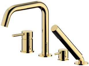 Oltens Oltens Molle bateria wannowo-prysznicowa kompletna 4-otworowa złota 34200800 - Baterie wannowe i prysznicowe - miniaturka - grafika 3