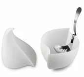 Pojemniki kuchenne - Alessi NUNZIATELLA Zestaw do Przechowywania Sera Mozarella - Pojemnik + Chochla ESI23 SET - miniaturka - grafika 1