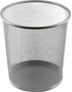 ARTYKUŁY AGD F Kosz Metalowy Na Śmieci 15l Srebrny Okrągły Siatka FEN000366 - Kosze na śmieci - miniaturka - grafika 2