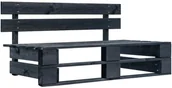 Ławki ogrodowe - vidaXL Ogrodowa ławka z palet, drewno FSC, czarna - miniaturka - grafika 1