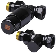 Głowice termostatyczne - LUXRAD Zestaw termostatyczny PROSTY czarny  LUXRAD - miniaturka - grafika 1