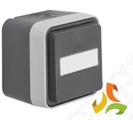 Gniazdka elektryczne - Hager BERKER W.1 Gniazdo SCHUKO 1 pojedyncze z uziemieniem z pokrywą i p. opisowym IP55 szary 47413515 47413515/HAG - miniaturka - grafika 1