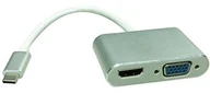 Adaptery i przejściówki - Roline 12033215 USB3.1 wyświetlacz adapter "," typ C na VGA + HDMI Srebrny 12033215 - miniaturka - grafika 1