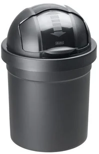 Rotho 1721308080 kosz na śmieci Roll Bob 30 l  35,5 x 35,5 x 59,5 cm  kosz na papier z tworzywa sztucznego (PP) w kolorze czarnym  pojemnik na odpady z przesuwaną pokrywą kosz na śmieci, plastik, czar 1721208080 - Kosze na śmieci - miniaturka - grafika 2