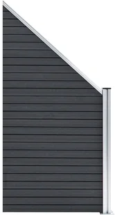 vidaxl Ogrodzenie WPC, 2 panele kwadratowe, 1 skośny, 446x186cm, szare 3053234 - Ogrodzenia - miniaturka - grafika 6