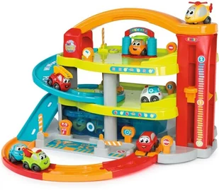 Smoby 120401 Vroom Planet Duży piętrowy garaż z autkiem + wóz strażacki 3032161204017 - Tory, garaże, parkingi - miniaturka - grafika 2