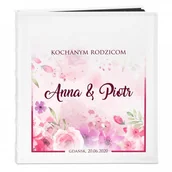 Albumy fotograficzne - NA Murrano Album Zdjęcia Duży z Kwiatami Prezent Nadruk ALB-BC-BK-UV-051 - miniaturka - grafika 1
