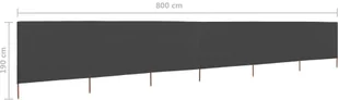 vidaXL Parawan 6-skrzydłowy z tkaniny, 800x160 cm, antracytowy vidaXL - Pawilony ogrodowe - miniaturka - grafika 7