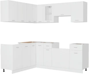 vidaXL vidaXL 11-cz. zestaw szafek kuchennych, biały, płyta wiórowa - Meble kuchenne - miniaturka - grafika 4