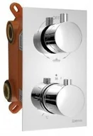 Baterie podtynkowe - Sapho KIMURA bateria podtynkowa termostatyczna 3 funkcje box podtynkowy chrom KU383 - miniaturka - grafika 1