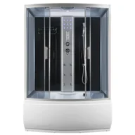 Kabiny z hydromasażem - Novoterm Kerra Lena 152x87 profil satyna szkło grafitowe + brodzik E29 - miniaturka - grafika 1