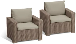 ALLIBERT Fotele ogrodowe California DUO, cappuccino, 83x68x72 cm, 2 szt. - Fotele i krzesła ogrodowe - miniaturka - grafika 2