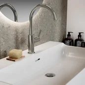 Baterie umywalkowe - Ideal Standard Joy Bateria umywalkowa wysoka z korkiem nikiel BC777GN - miniaturka - grafika 1