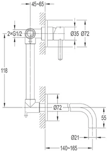 Omnires Y1215N BL czarna 5902539820768 - Baterie podtynkowe - miniaturka - grafika 2