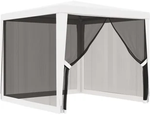 vidaXL Namiot imprezowy z 4 siatkowymi ściankami, 2,5x2,5 m, biały - Pawilony ogrodowe - miniaturka - grafika 5