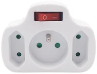 Gniazdka elektryczne - Solight Rozgałężnik 1Z 10A + 2Z 2,5A z wyłącznikiem - miniaturka - grafika 1