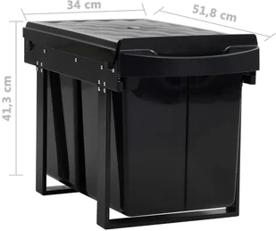 FENIKS vidaXL Kuchenny wysuwany, ciche zamykanie, 48 L vidaXL - Kosze na śmieci - miniaturka - grafika 7