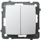 Wyłączniki światła i elektryczne - Ospel Karo biały łącznik podwójny zwierny ŁP-17S/m/00 ŁP-17S/m/00 - miniaturka - grafika 1