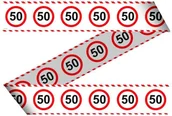 Gadżety dla niej i dla niego - Folat Taśma party "50 Traffic Birthday", 7,5 cm x 15 m FL28450 - miniaturka - grafika 1
