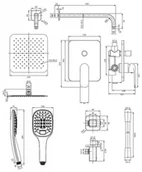 Zestawy prysznicowe - Omnires Sacramento Zestaw prysznicowy podtynkowy z deszczownicą chrom/biały SYSSC10XCRB - miniaturka - grafika 1