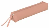 Pojemniki biurowe - Clairefontaine Clairefontaine kolorowy skórzany wąski piórnik - koralowy różowy 410157C - miniaturka - grafika 1