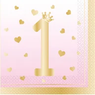 Baby shower i roczek - Amscan Serwetki na roczek różowe Ombre - 33 cm - 16 szt. 9910310 - miniaturka - grafika 1