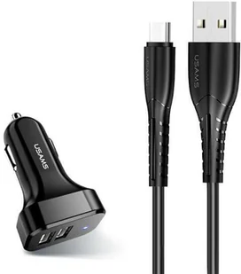 USAMS Ład. sam. 2xUSB C13 2,1A USB-C czarny/black NTU35TC13TZ - Ładowarki samochodowe - miniaturka - grafika 2