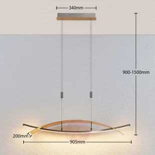 Lampenwelt COM Lampa wisząca LED Marija, pozioma osłona, złota - Lampy sufitowe - miniaturka - grafika 2