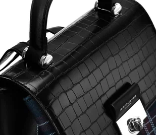 David Jones Plecak damski z frontem w kratę zamykany klapką, eko skóra - Plecaki - miniaturka - grafika 8