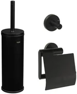 Akcesoria łazienkowe - Zestaw akcesoriów łazienkowych Boston Czarny Coram - miniaturka - grafika 1