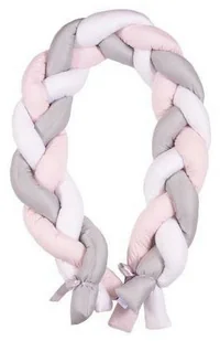 BabyMatex warkocz satynowy Ochraniacz do łóżeczka 200 cm RÓŻOWY - Pościel dla dzieci - miniaturka - grafika 2