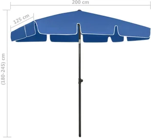 VidaXL Parasol plażowy, lazurowy, 200x125 cm 314734 VidaXL - Parasole ogrodowe - miniaturka - grafika 8