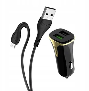 HOCO Ładowarka Ładowarka samochodowa 3A + kabel 1m Micro USB Quick Charge 3.0 Z31 Universe 2 porty czarna 110295 - Ładowarki samochodowe - miniaturka - grafika 2