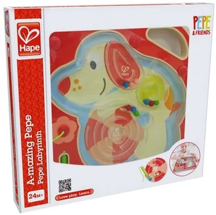 Hape Drewniany labirynt - Piesek Pepe - Zabawki interaktywne dla dzieci - miniaturka - grafika 2