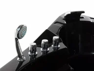 Wanny - Beliani Wanna czarna narożna z oświetleniem LED i hydromasażem MARTINICA - miniaturka - grafika 1