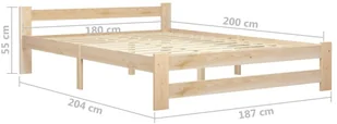 vidaXL Lumarko Rama łóżka, lite drewno sosnowe, 180 x 200 cm 321996 - Łóżka - miniaturka - grafika 7