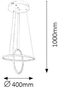 Rabalux LAMPA wisząca DONATELLA 2544 futurystyczna OPRAWA zwis LED 37W pierścienie rings białe 2544 - Lampy sufitowe - miniaturka - grafika 5