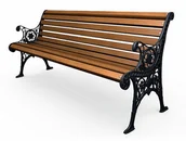 Ławki ogrodowe - Żeliwna ławka parkowa z ornamentem N5-E45 - miniaturka - grafika 1