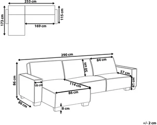 Beliani Sofa narożna prawostronna z funkcją spania jasnoszara ROMEDAL - Narożniki - miniaturka - grafika 7