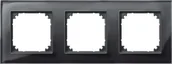 Wyłączniki światła i elektryczne - Merten 489303 m-Plan prawdziwe szkło ramki, 3 kieszeń, Onyx Czarny 4853807 - miniaturka - grafika 1