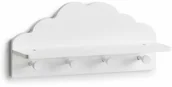 Półki i regały dla dzieci - Zeller Wieszak na ubrania dziecięce CLOUD z półką 2w1 kolor biały B07VC3HHLL - miniaturka - grafika 1