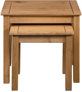 vidaXL 2 stoliki wsuwane pod siebie, drewno sosnowe, seria Panama - Ławy i stoliki kawowe - miniaturka - grafika 4