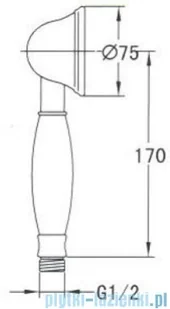 Omnires Art Deco rączka prysznicowa 1-funkcyjna złota ArtDeco-RZL - Słuchawki prysznicowe - miniaturka - grafika 2