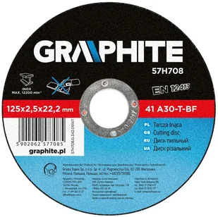 Graphite Tarcza tnąca do metalu 125x2,5x22mm 57H708 - Materiały ścierne - miniaturka - grafika 3