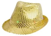 Dodatki do strojów karnawałowych - Go Kapelusz z cekinami złoty 1 szt TZ-KSZL - miniaturka - grafika 1