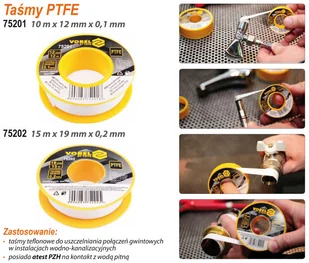 VOREL TAŚMA PTFE 12Mx12MMx0.1MM 75201 ZYSKAJ RABAT 30 ZŁ 75201 - Narzędzia murarskie - miniaturka - grafika 3