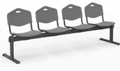 Meble do szkół i przedszkoli - Nowy Styl Ławka korytarzowa poczekalnia ISO plastik 4 osobowa Nowy Styl - miniaturka - grafika 1