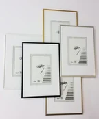 Ramki na zdjęcia - Galeria Ram Rama Aluminiowa Alu G 30x40 + Passe Partout Białe pod A4 Gpp1 - miniaturka - grafika 1